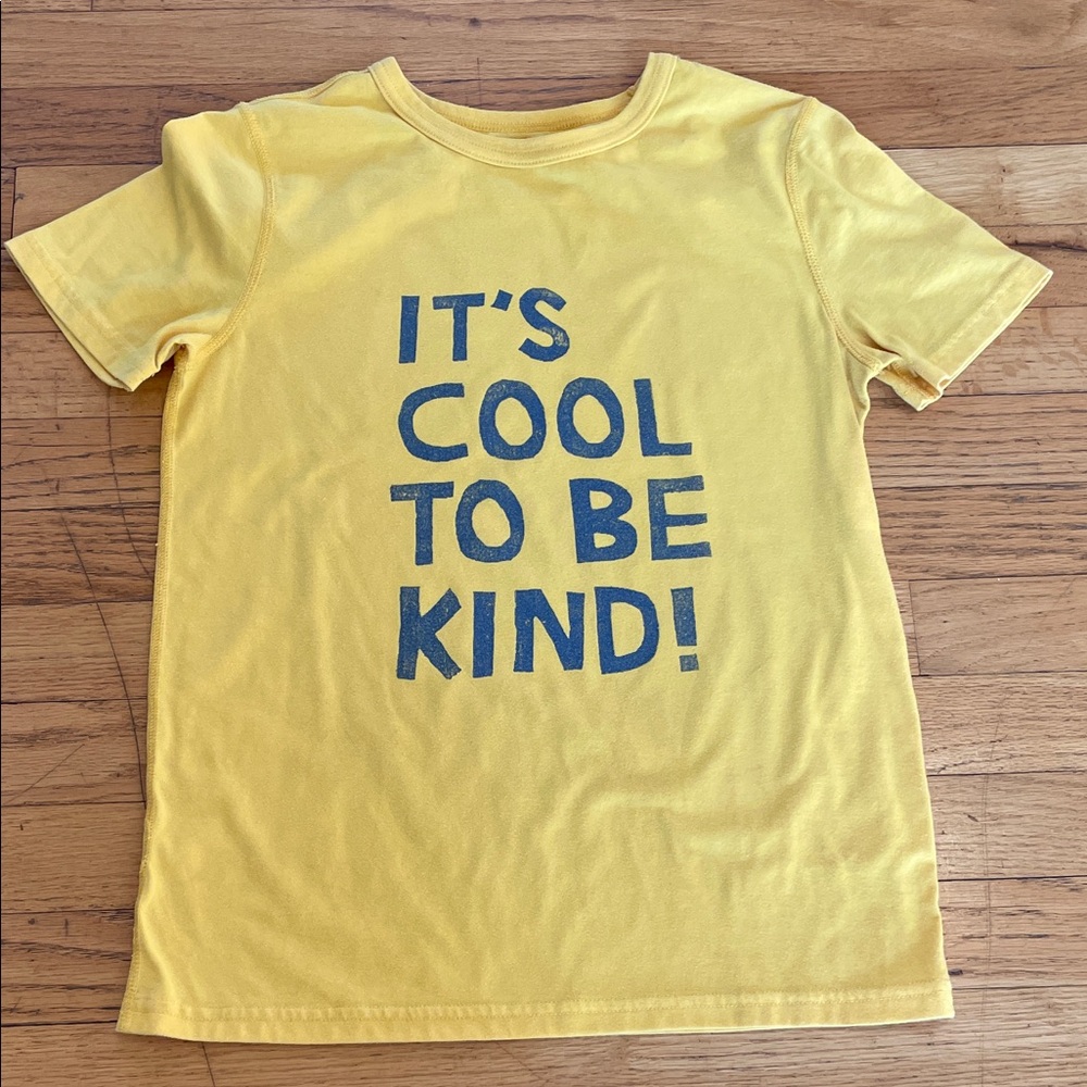 Cat & Jack Yellow Tee with Navy 'It's Cool to Be Kind' Graphic